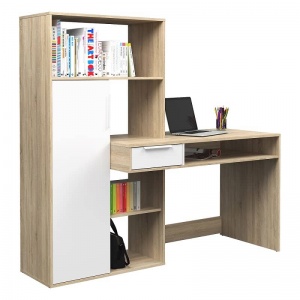 Mẫu bàn học gỗ MDF kèm tủ sách - VHL1
